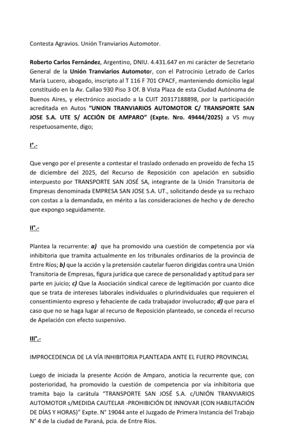 DENUNCIA PENAL A ROSARIO ROMERO POR EL TRANSPORTE, EL ABOGADO BERTA SCHROEDER FORMALIZO LA PRESENTACION.